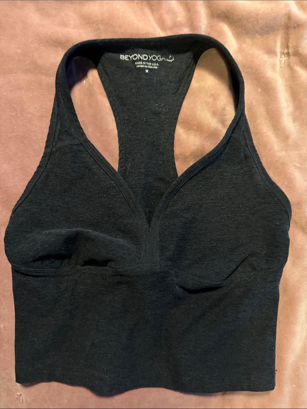 Beyond Yoga Black V-Neck Racerback Crop Camisole